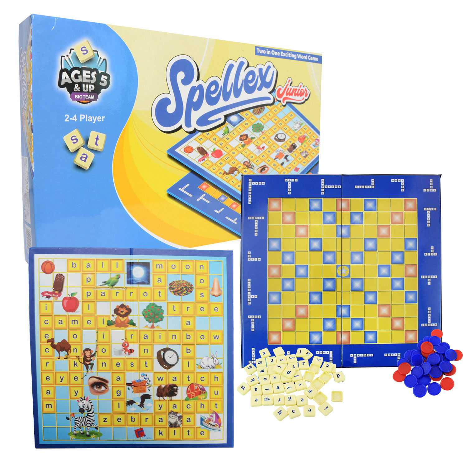 Planet of Toys 2-in-1 Junior Spellex Crossword Educational Board Game ...