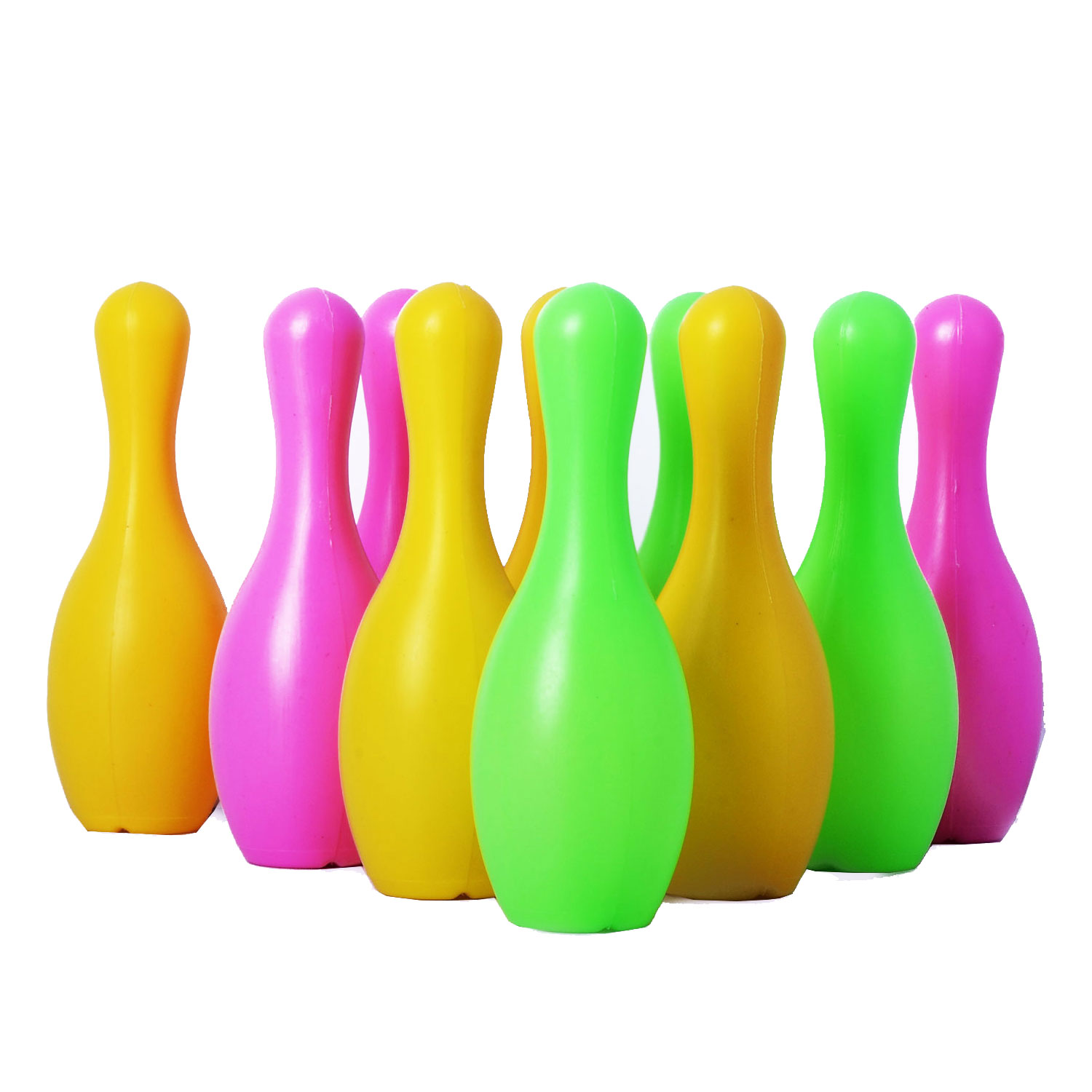 Planet of Toys Plastic Mini Bowling Set with 10 Pins with 2 Balls Toy ...